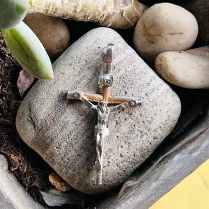 Silver and Gold Crucifix Pendant